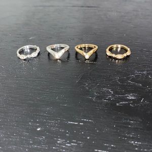 Mini half-rings gold and silver